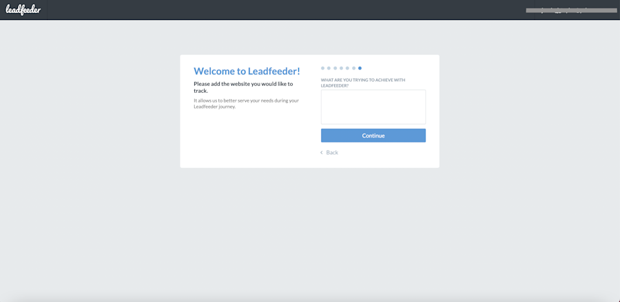 Leadfeeder sign-up step 6