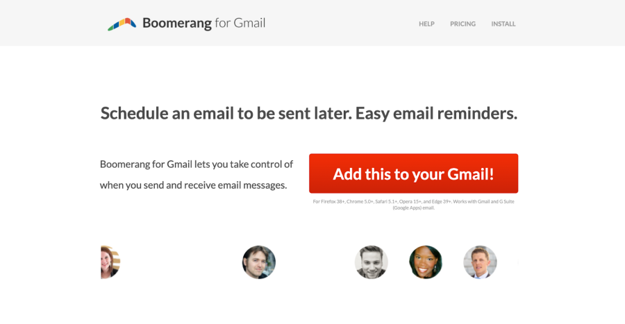 Boomerang for Gmail home page