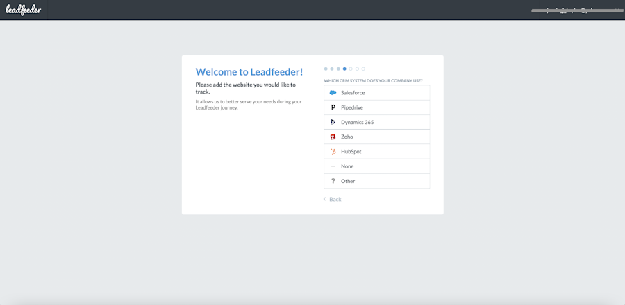 Leadfeeder sign-up step 4