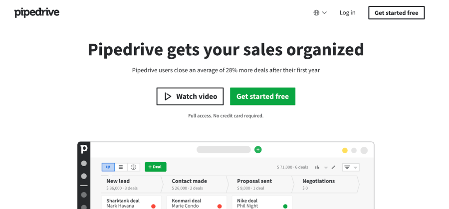 pipedrive website screenshot