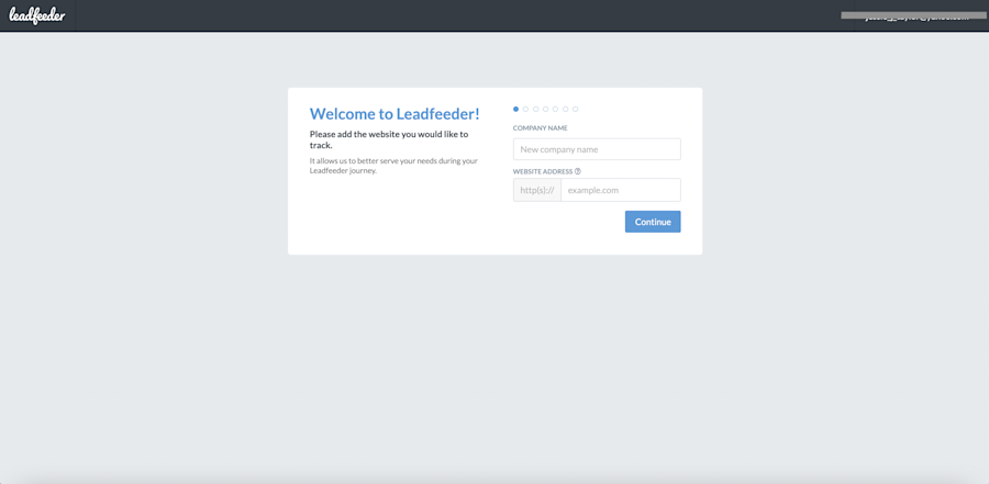 Leadfeeder sign up step 2