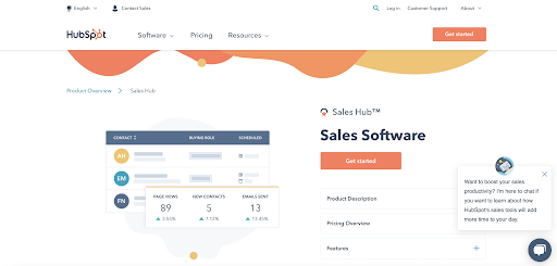 Hubspot sales hub screenshot