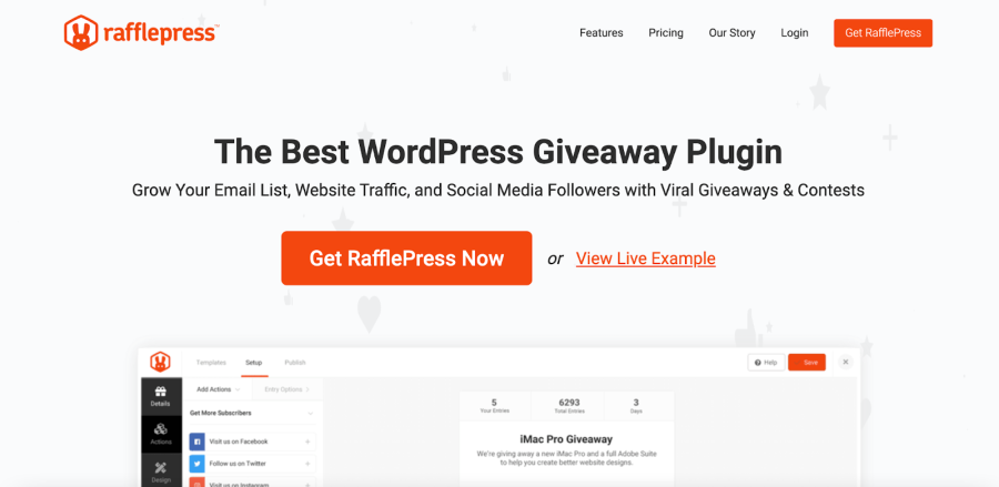 Rafflepress home page