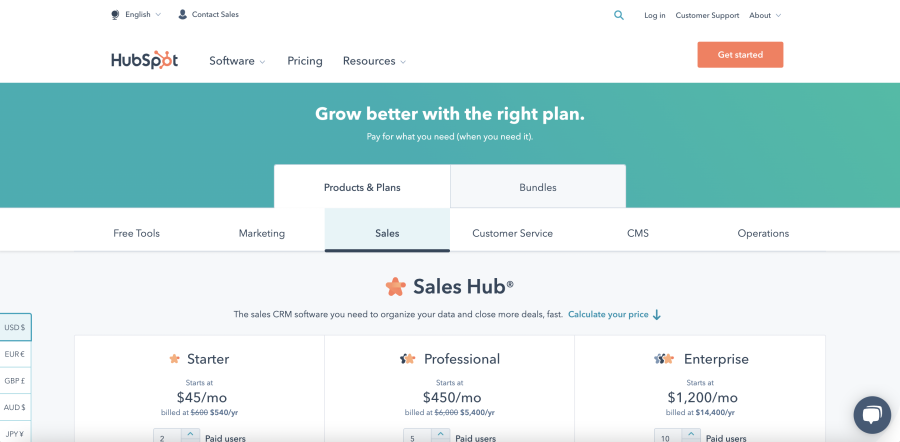 Lead generation tool, HubSpot Sales