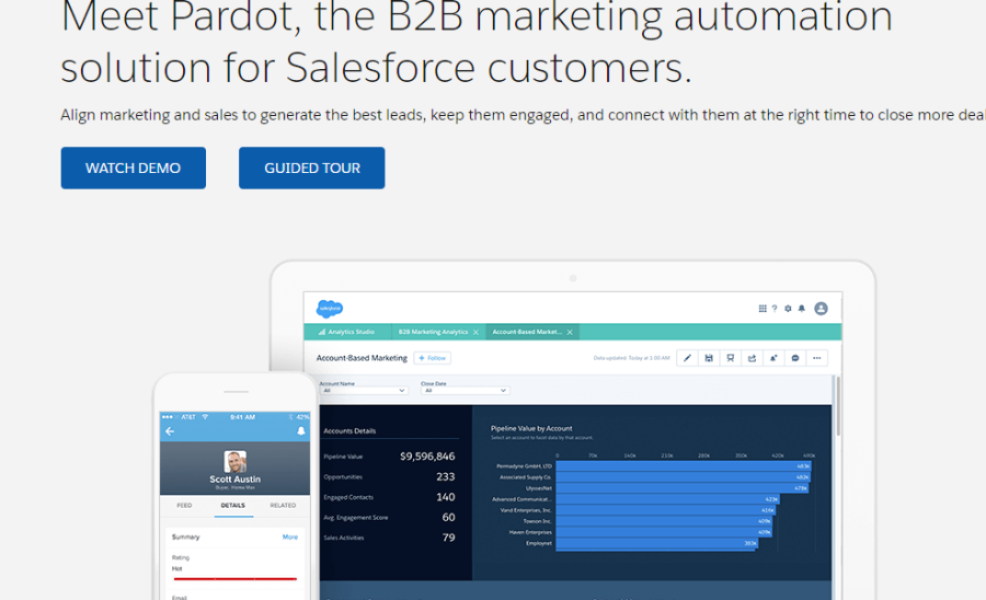 Pardot lead generation screenshot