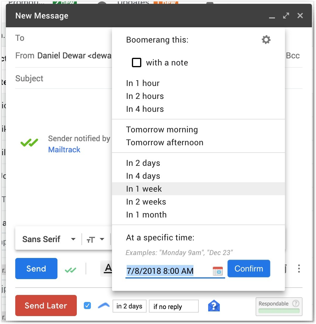 boomerang for gmail not in extension list