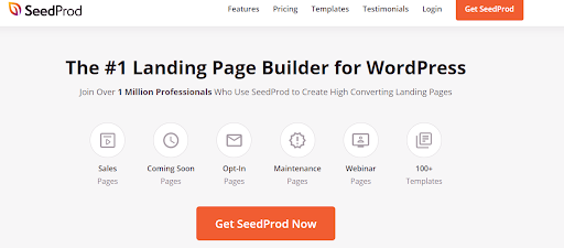 SeedProd home page screenshot