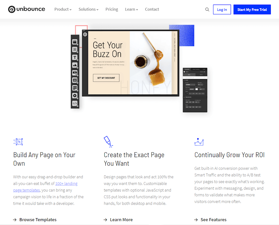 unbounce home page
