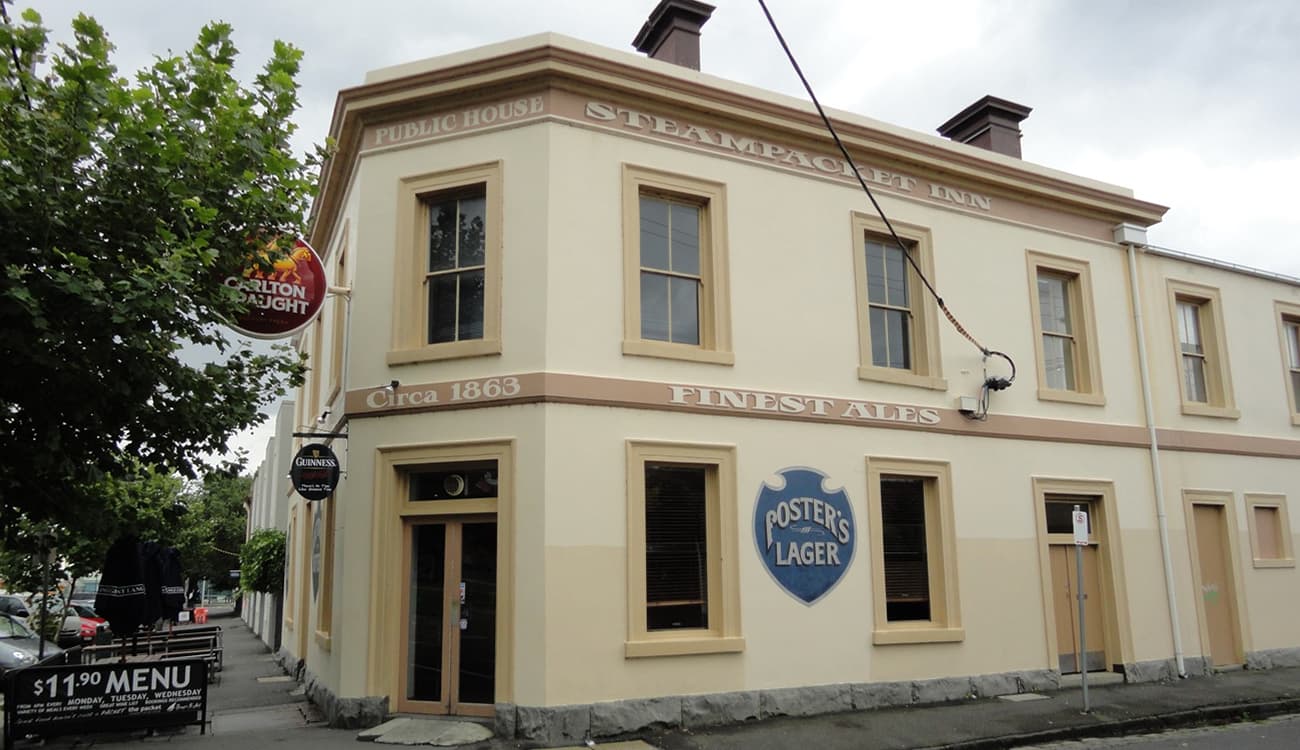 The exterior of the Steam Packet Hotel in Williamstown, one of the oldest pubs in Victoria.