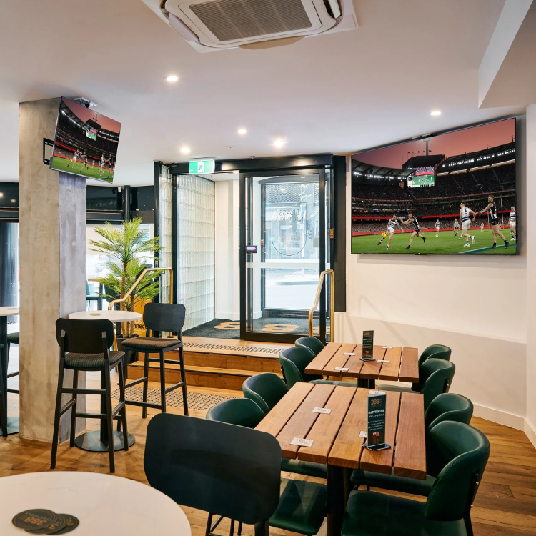 Interior of the ultimate sports bar, 388 Sports Bar, in the heart of Melbourne's CBD