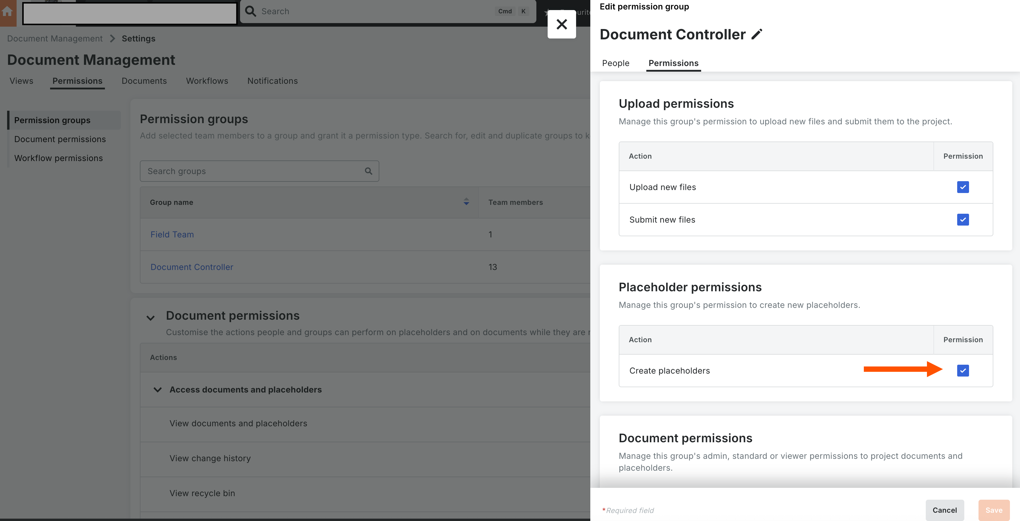 Placeholder Permission