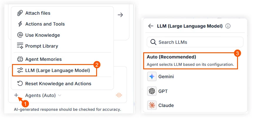 putting the LLM choice back to auto (recommended) in Procore AI or Datagrid