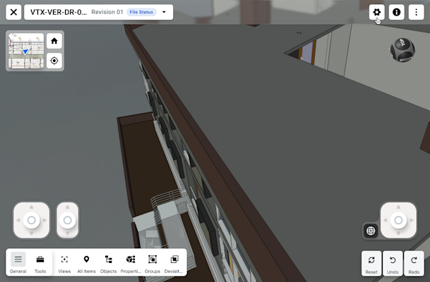 This image shows the default state of the Next-Gen Model Viewer in the Model Manager tool when viewed on a tablet.