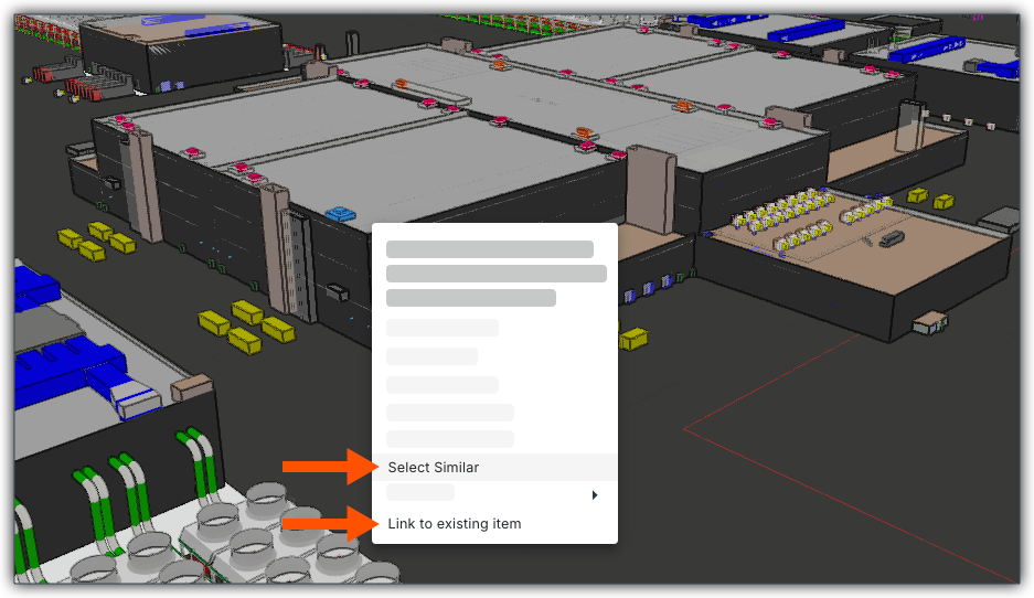 This image shows the Select Similar context menu option in the Next-Gen Viewer of the Model Manager tool. 