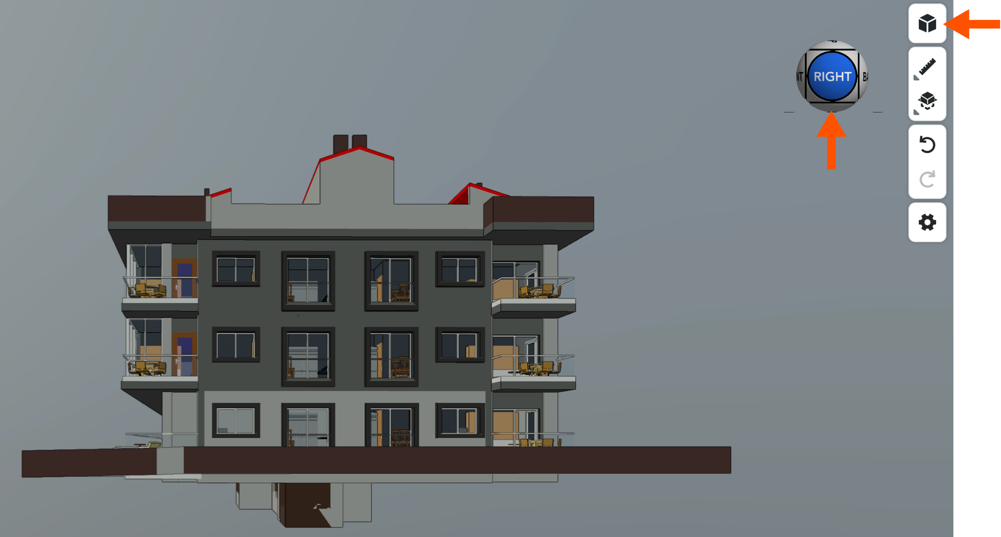 In the Model Manager tool, the ViewCube in the Model Viewer lets you to manipulate the 3D orientation of the model by clicking on its faces (for example, Top, Front, Right, and so on), corners, or edges.