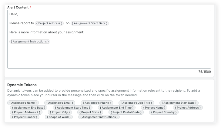 Resource Planning - Assignment Alerts Conditional Tokens