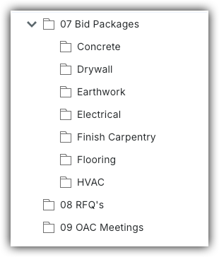 Folder tree showing 