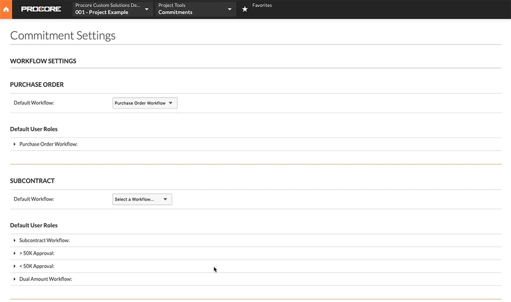 Default Workflow List