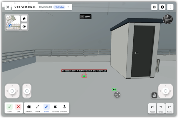 This image shows a coordinate being moved with the Coordinates tool in the Next Gen Viewer of the Model Manager