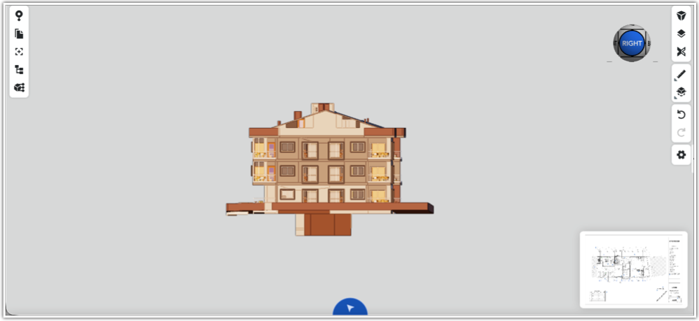 This image shows an example of the Model Manager tool's viewer when set to Orthographic mode. 