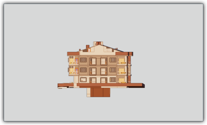 This image shows an example of the Model Manager tool's viewer when set to Orthographic mode. 