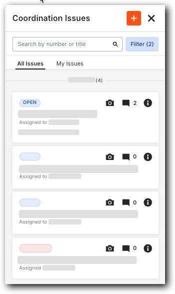 Partial SUI showing the Coordination Issues tab with the All Issues tab active. 