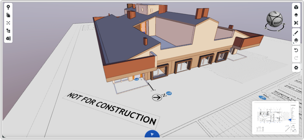 This image shows an example of the Model Manager tool's default projection mode in the viewer, which is Perspective mode. 