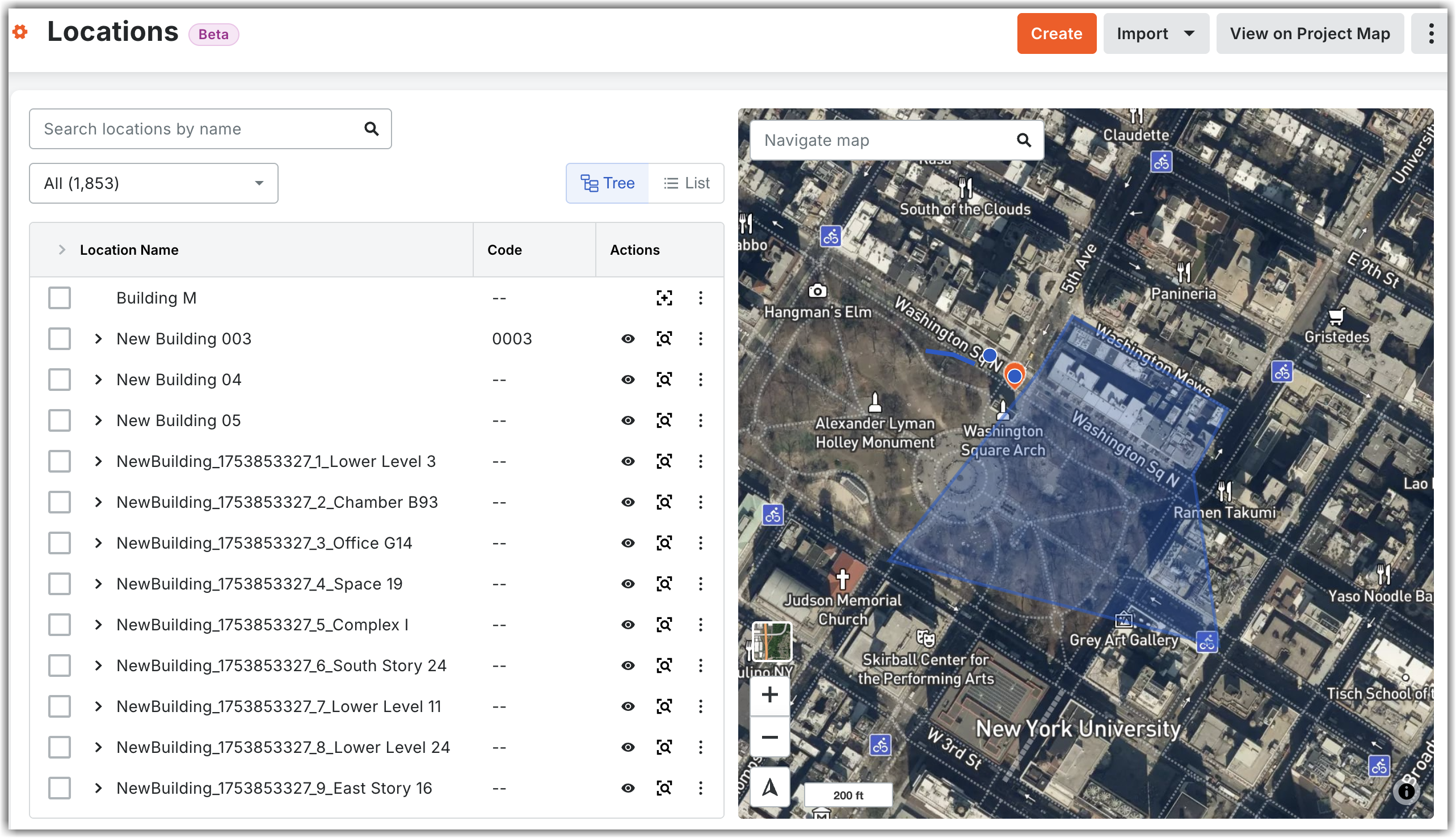 This image is an example of the new web-based Locations tool.