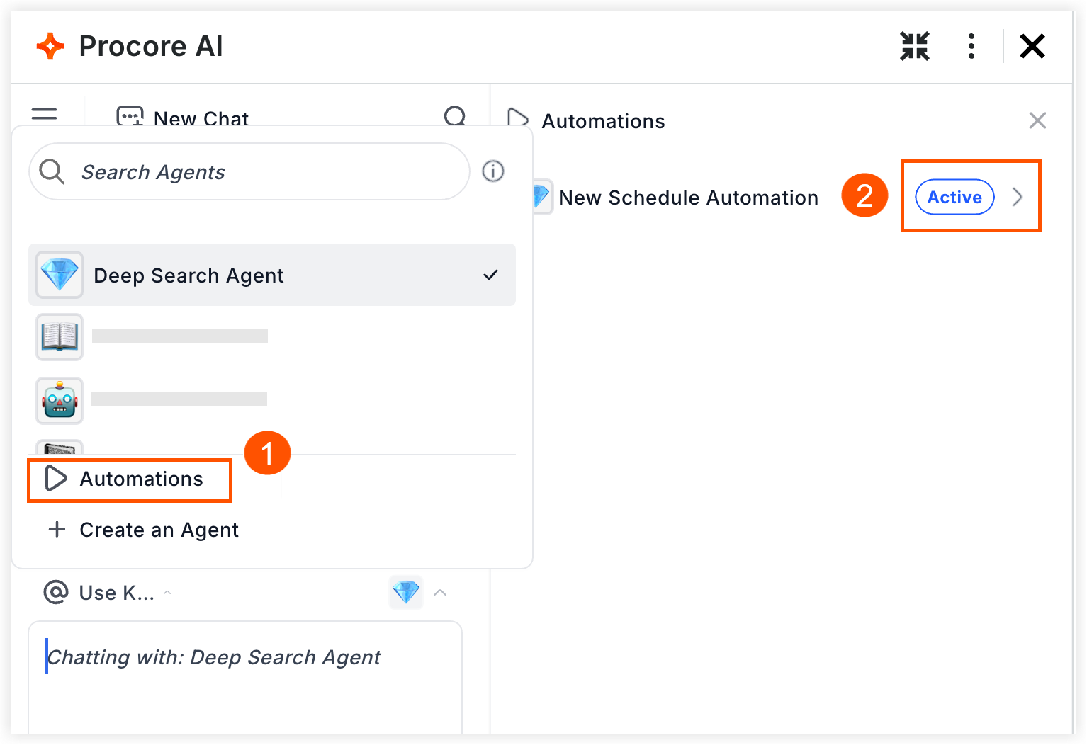 Shows how Pro and Enterprise users can access Agent Automations directly to Activate or Deactivate