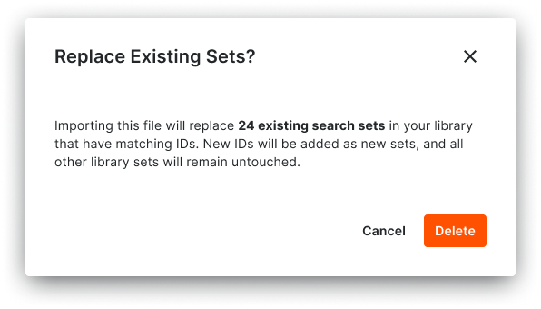 This image shows the dialog box that appears when importing search sets from a Navisworks® NWD file in the Next Gen Viewer of the Model Manager tool.