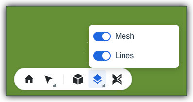 Shows the Render Models option in the Navigation Toolbar to switch Mesh and Lines on and off.