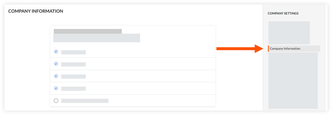 Company Admin - Company Information Menu Option