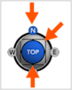 This image shows the click points on the Navigation Sphere in the viewer of the Model Manager tool. 