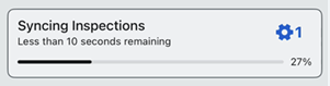 A sync progress notification showing 