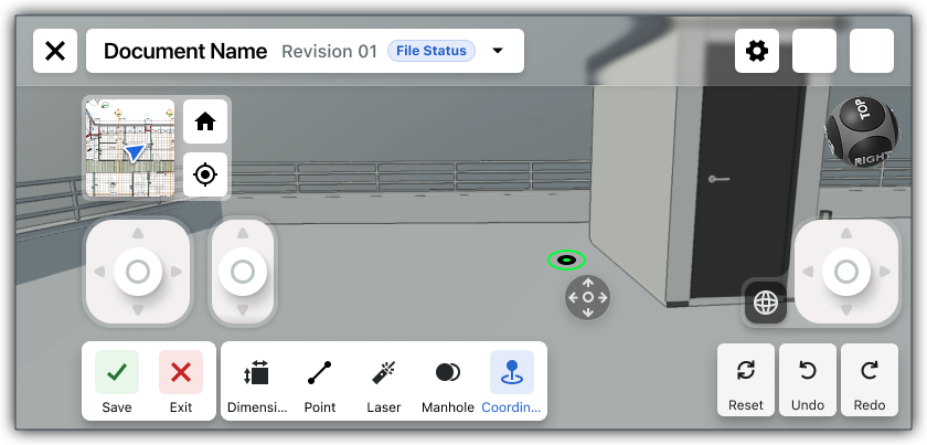 This image shows the initial state of the Coordinates tool in the Next Gen Viewer of the Model Manager tool.