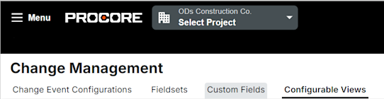 Change Management Configurable Views