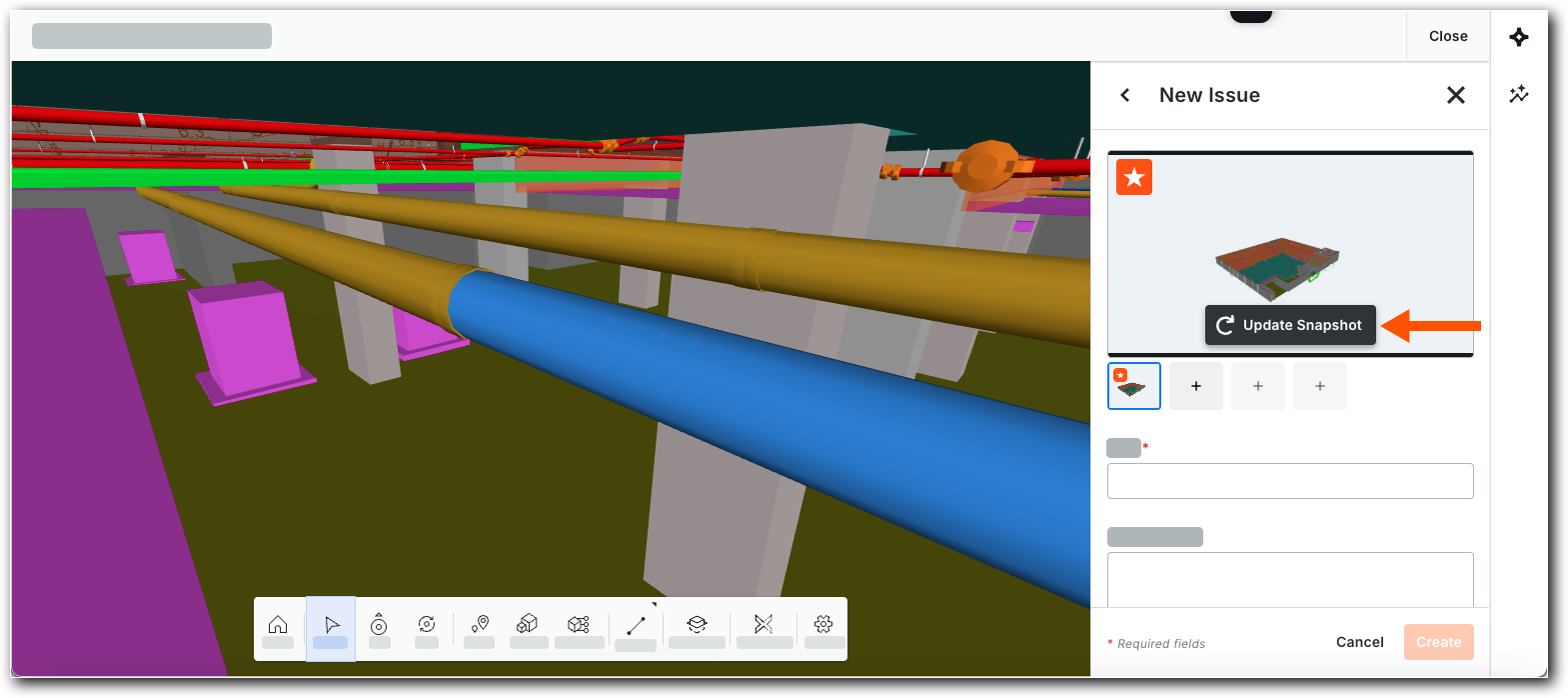 This is a partial SUI of the Coordination Issues tab showing a snapshot update on a new coordination issue.
