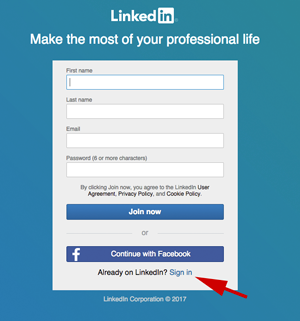 Login Linkedin