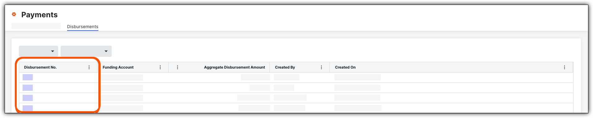 Disbursement Number