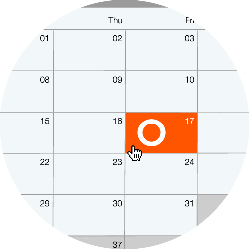 Calendar with marked date