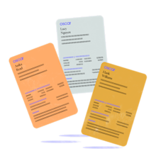 Illustration of three insurance cards