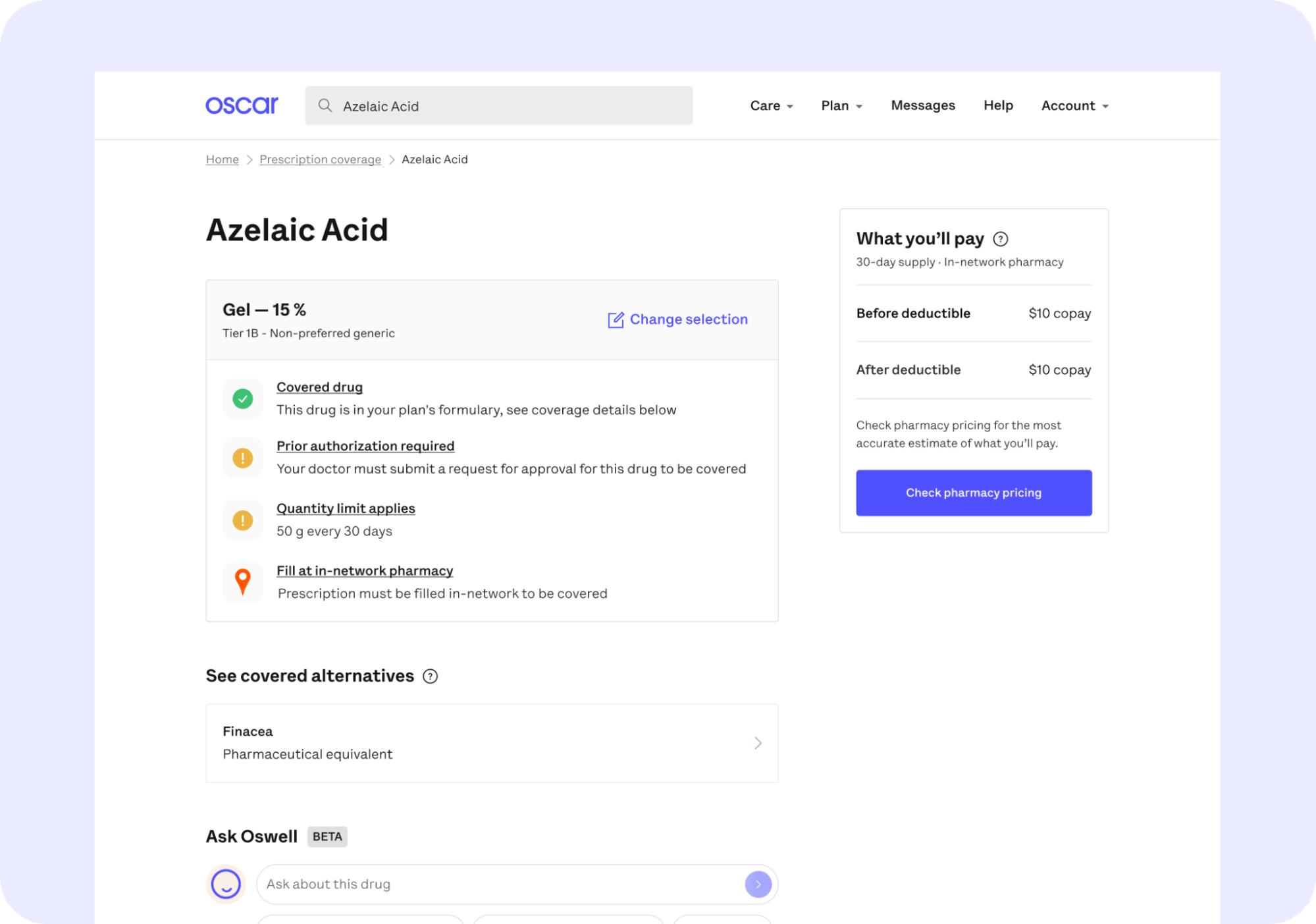 Oscar Rx Oscar | Smart, simple health insurance.