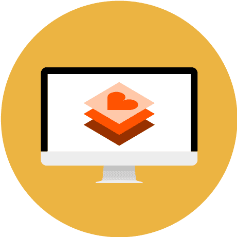 Computer with hearts