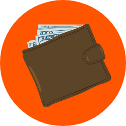 Image of wallet with money inside 