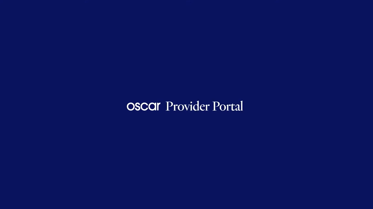 Screen that reads, "Oscar Provide Portal"