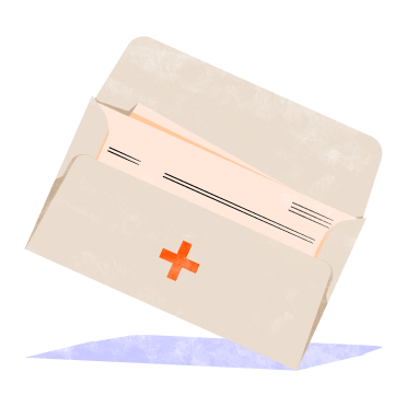 image of a medical bill in an envelope