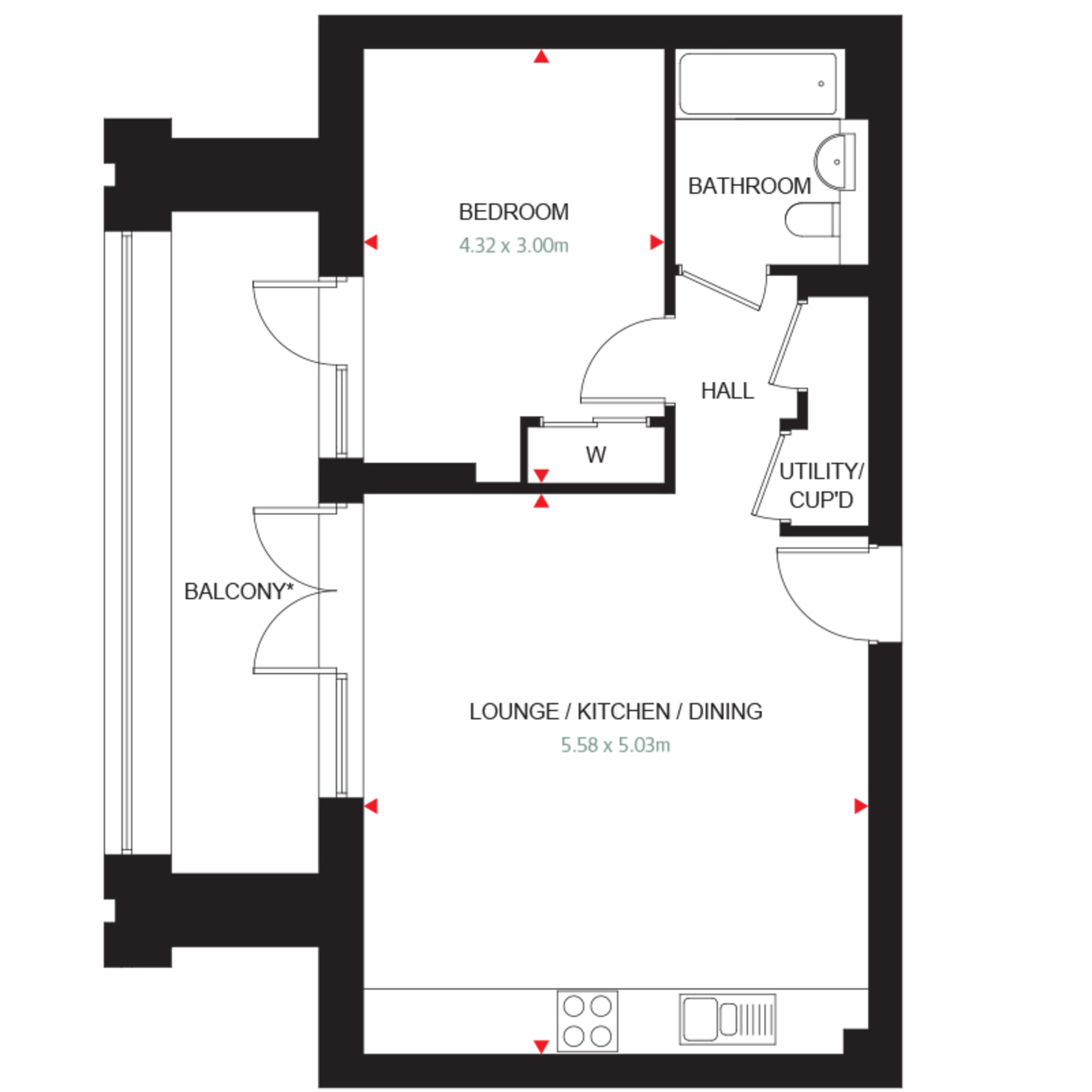 Carlton Place - one bedroom apartment -Type A-01