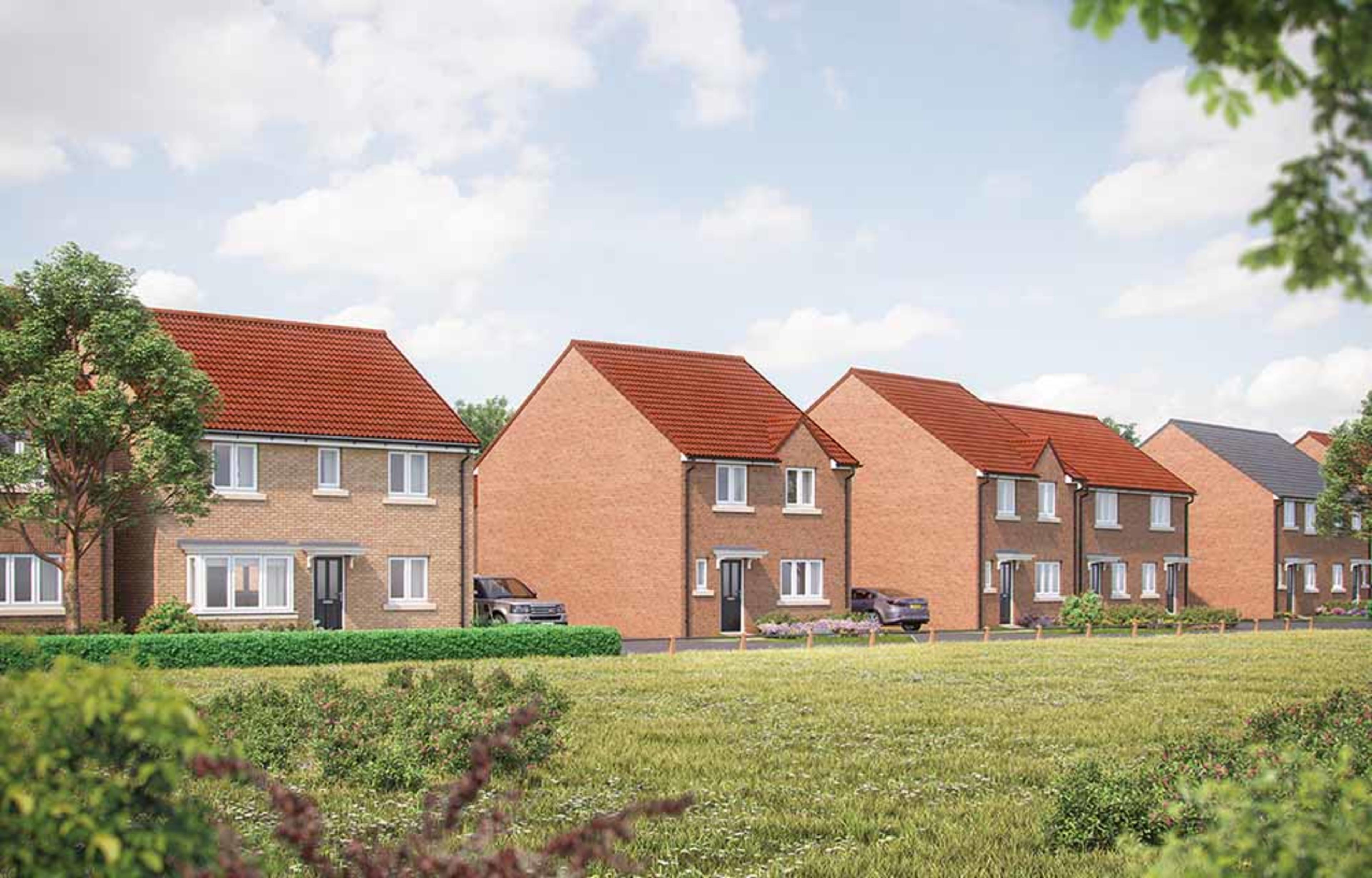 External CGI of street scene at Mowbray View