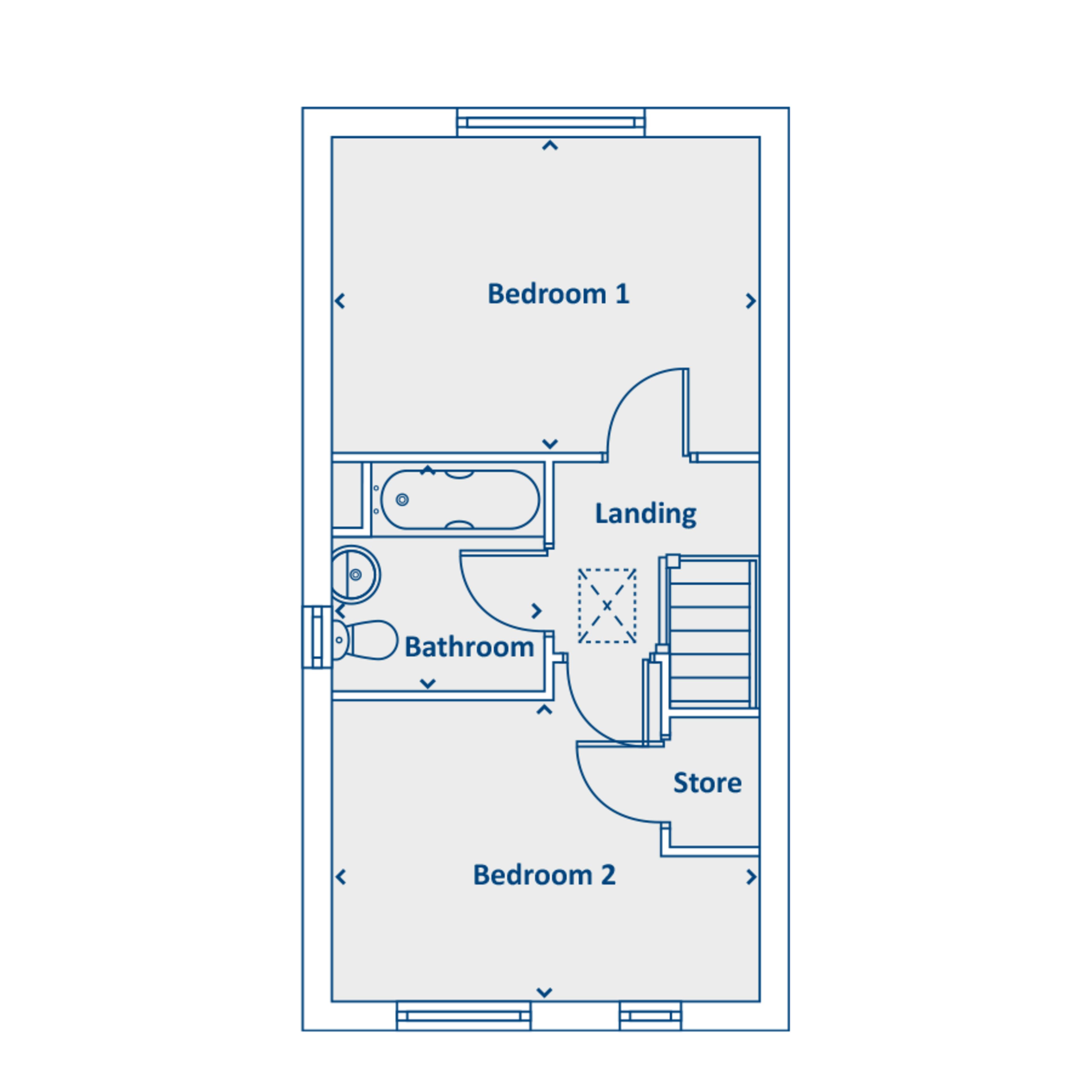 Floor plan of first floor Adlington