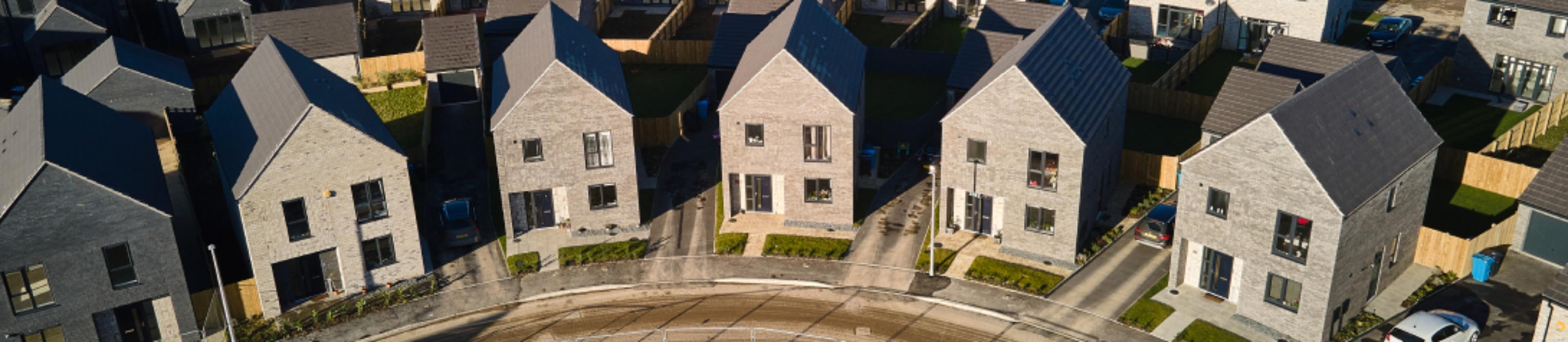 Housing development drone shot